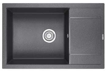 кухонная мойка 7805, графит (черно-серый) кварц с сифоном
