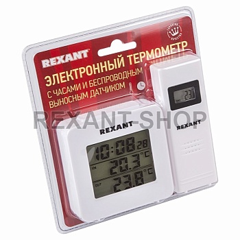 электронный термометр с часами и беспроводным выносным датчиком