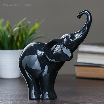 фигура "слон" черный глянец 16х9х18см 3928132