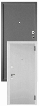 дверь мет. home eco mp ( графит букле, мдф дуб белый скандинавский, 6e-100, 2050, 960 левая