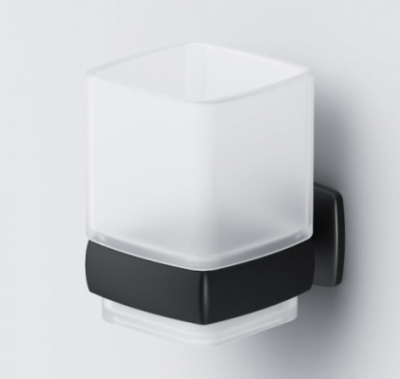 a9034322 gem, стеклянный стакан с настенным держателем, черный