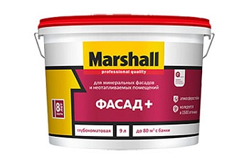 краска marshall фасад+ для наружних работ, в/э, баз bw (2,5л)