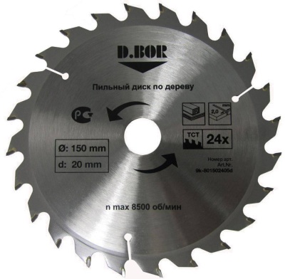 диск пильный по дереву, 210х30(25,4) z60, (арт. 9k-802106005d) "d.bor"