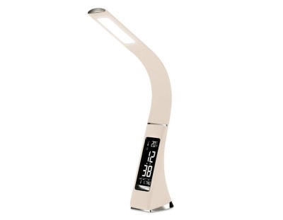 светодиодная настольная лампа с дисплеем de511 bg бежевый led 3000-6400k 6w+lcd 2w