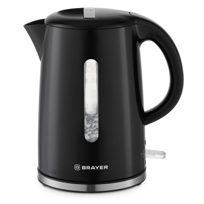 1032br чайник электрический brayer,2200 вт, 1,7 л, пласт.корп,шкала,автооткл.при.закип,подсвет