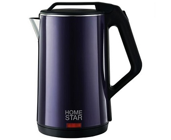 чайник электр. homestar hs-1036 фиолетовый (диск, 1,8л), 1,5квт, двойной корпус, 102758