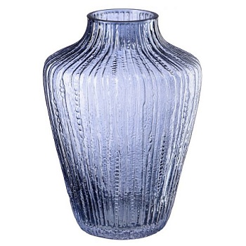 декоративная ваза из дымчатого стекла, д190 ш190 в260, синий
