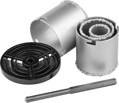 коронка kraftool кольцевая с твердосплав напылением в наборе 33/53/67/73 мм