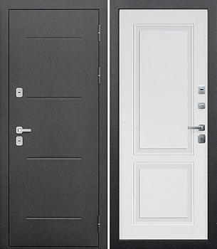 дверь мет. 11 см isoterma серебро велюр белый софт (960мм) левая/фй