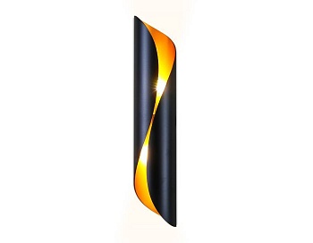 настенный светильник fw241 bk/gd черный/золото g9/2 max 40w 400*80*100 (лампы led g9 7w 4200k в комплекте)