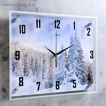 часы настенные, серия: природа, "деревья зимой", 35х45 см, микс 1168989