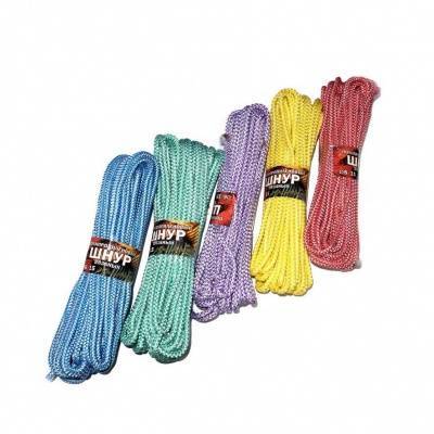 шнур текст. ф 6,0 мм п/п еврокарт. по 15 м. синий