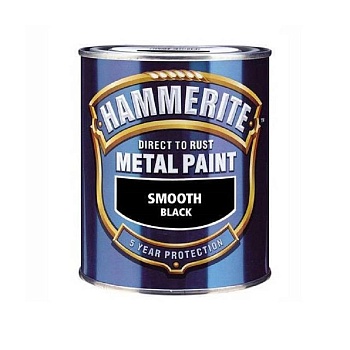 эмаль hammerite smooth черная глянц 0,75л (6 шт/уп)