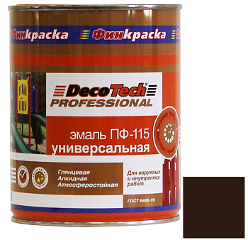 эмаль пф-115 шоколадно-коричневая decotech 0,9кг