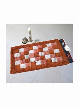 коврик для ванной "шахматы" одинарный, оранжевый, 50*80cm