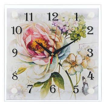часы настенные, серия: цветы, "цветы" 25*25см