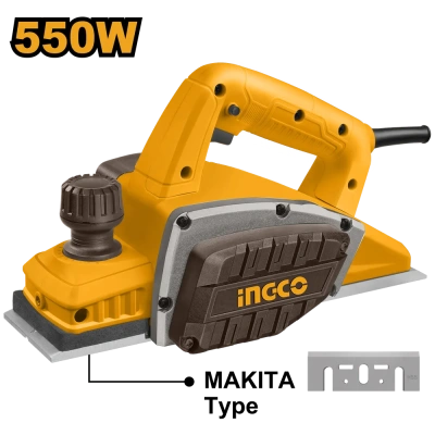 рубанок сетевой ingco pl5508, 550вт, 82мм