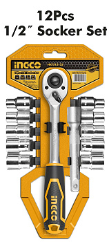 набор торцевых головок с трещоткой ingco hkts12122 1/2 дюйма 12шт