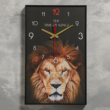 часы настенные, серия: животные, "лев", 1 аа, плавный ход, 57х35х4 см
