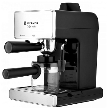 1103br кофеварка рожковая brayer, 0,25л резерв., 0,24л чаша, 950 вт, 4 бар,антикап.система