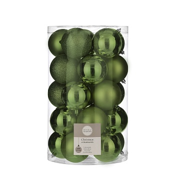 декор н-р шаров o 8 см 25 шт. зеленый в прозрачной упаковке
