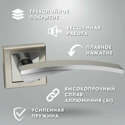 дверные ручки palidore a-232hh/pc цвет белый никель/хром