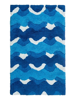 коврик для ванной "волны" одинарный, голубой, 50*80cm