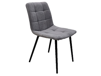 стул селеста квадро цвет черный, сиденье ткань велюр серый