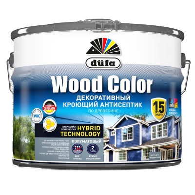 антисептик "dufa" кроющий wood color тёмный шоколад 0,9л