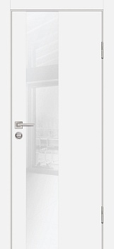 дверное полотно p-6 pp белый 800*2000 стекло белоснежный лакобель (дверная биржа) уценка