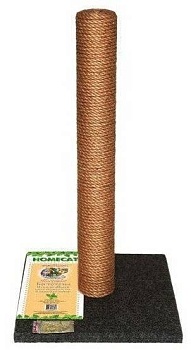 homecat когтеточка-столбик для кошек макси 410х410х630 (ковролин, джут) цвет серый