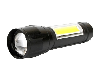 фонарь ultraflash e1337 (фонарь аккум 3,7в, черный, xpe + cob led, 3 ватт, 3 реж., бокс)