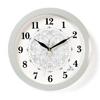 часы настенные круглые "узоры", d=29 см, плавный ход, белые