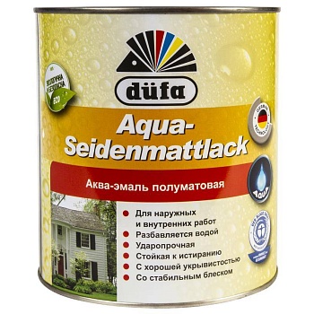 эмаль dufa aqua-seidenmattlack чисто-белый 2л