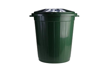 бак мусорный круглый с крышкой б-150 л (темно-зеленый)