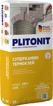 раствор plitonit суперкамин термоклей -25кг для облицрвки печей и каминов