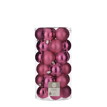 декор н-р шаров o 6 см 30 шт. розовый в прозрачной упаковке