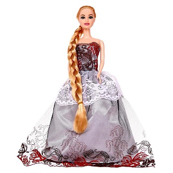 кукла модель «арина» в платье, с длинными волосами, микс