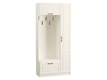шкаф комбинированный моби ливерпуль (белый, ясень ваниль нм-1012-100 пвх, эко 100 к/з (гранд белый)