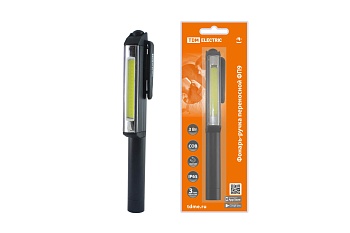 фонарь-ручка переносной светодиодный фп9, 3 вт cob, 200 лм, 3хааа, магн., tdm