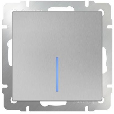 выключатель 1-кл проходной серебряный werkel wl06-sw-1g-2w распродажа..