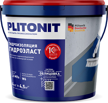 мастика гидроизоляционная plitonit гидроэласт -14кг
