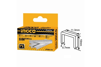скоба 1000 шт 10*0,7 мм для мебельного степлера ingco sts0110