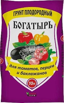 биогрунт богатырь "для томатов, перца и баклажанов" 10 л.
