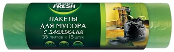 мастер фреш пакеты д/мусора с завязками 35л 15шт с
