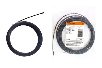нейлоновая кабельная протяжка нкп диаметр 4мм длина 15м с наконечниками (черная) tdm
