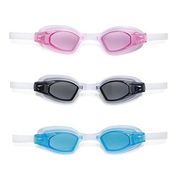 очки для плавания "free style sport" от 8 лет, 3 цвета, уп.12 55682, intex,