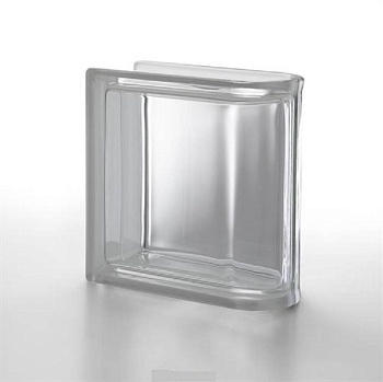 стеклоблок торцевой бесцветный волна 190х190х80 мм