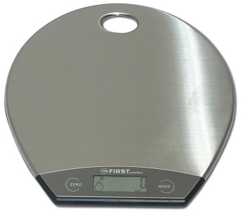 6403-1 весы кухонные first, электр., 5 кг, 1 гр., сталь, подвешивание, тарокомпенсация silver
