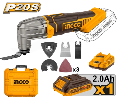 реноватор аккумуляторный ingco cmli20228, 20в, li-ion 1х2ач, 4 насадки